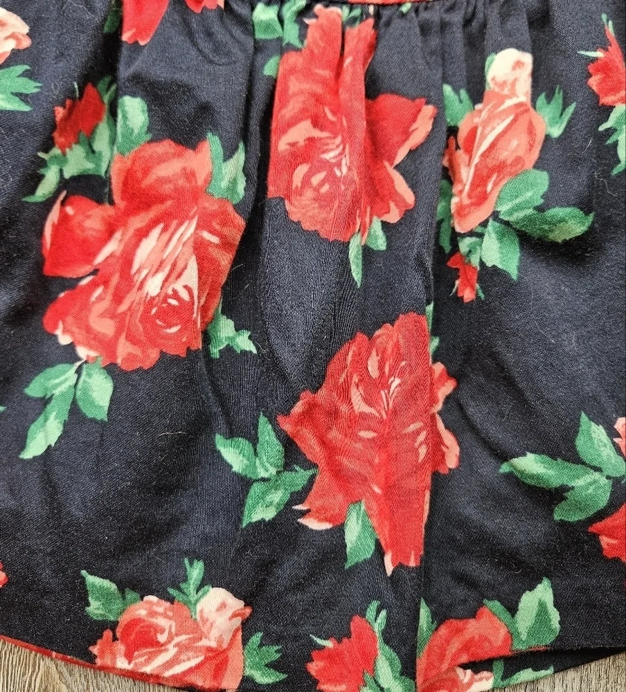 Janie and Jack Girl's 18-24 months Navy Blue Rose Skirt